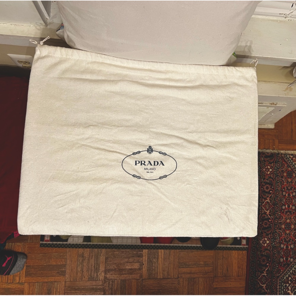 Prada White Drawstring Dust Bag